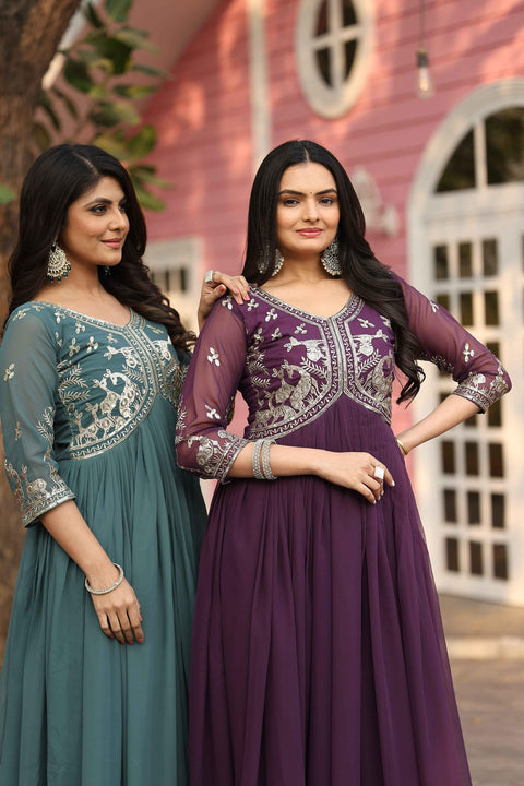 NewHeavy sequence WorkFox Georgette Gown