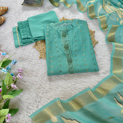 New Designers Kurti Pent Dupatta 3 pic Set