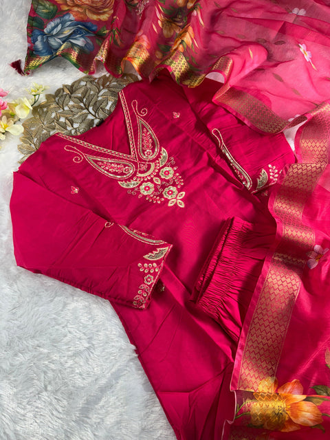 New Designers Kurti Pent Dupatta Set