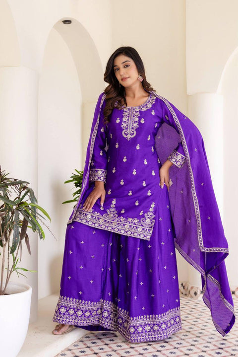 New Chinon Silk Embroidery Sequence Design Work dress