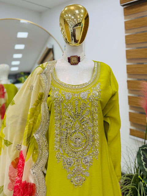 New Designer Party Top Pallazo & Dupatta Set