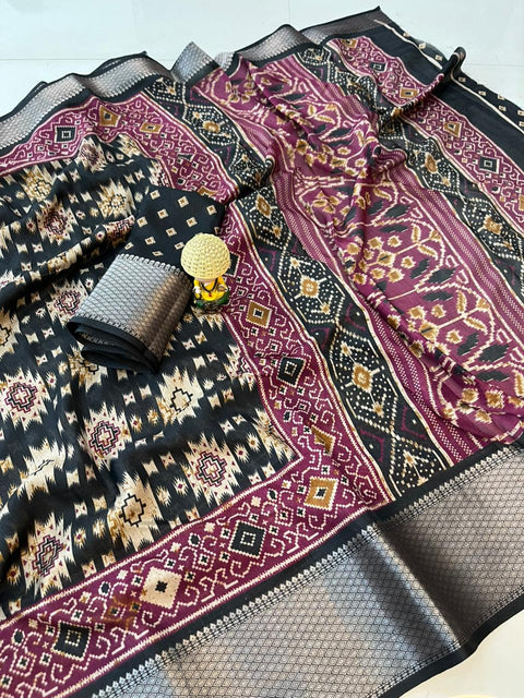 New soft dola silk saree with jequrd boder beutiful bandhej saree