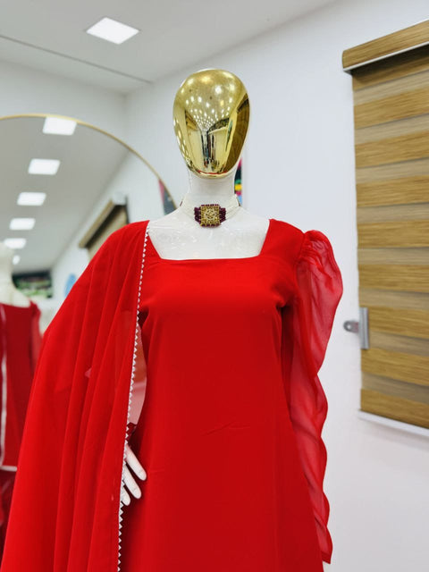 New Designer Party Top Pallazo & Dupatta Set