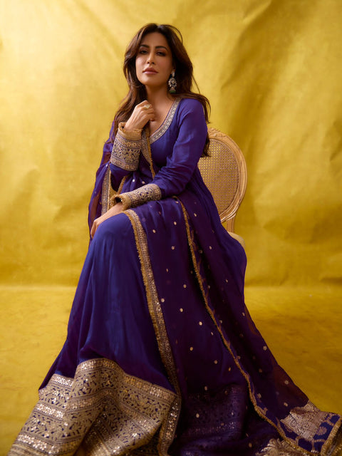 NEWLY LAUNCHED DESIGNER ANARKALI GOWN WITH ELEGANT DUPATTA