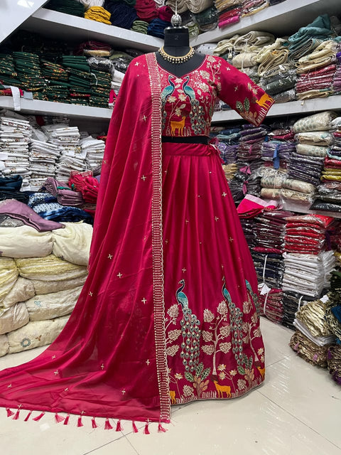 New Pure Chinon Launching Wedding wear Lehenga Choli