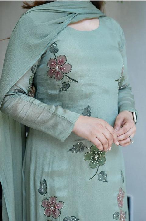 New Party Wear Look Top , Pent, Duppata 3PIECE SUIT