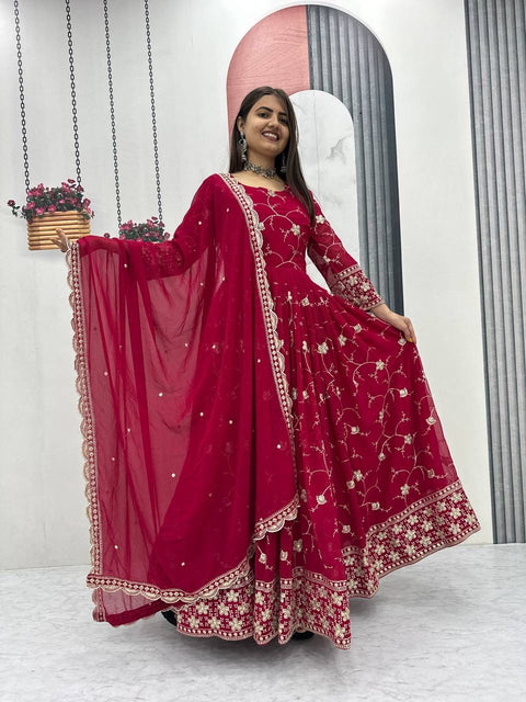 New Launching Partywear Gown & Dupatta Set
