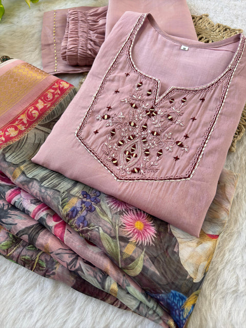 New Designers Kurti Pent Dupatta 3 pic Set