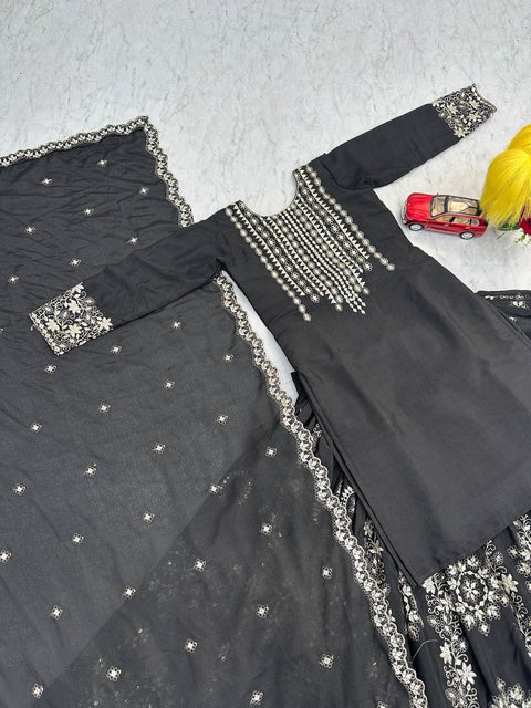 New PremiumHeavy chinon Embroidered Lehenga top dupatta