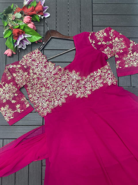 New Super Trending Embroidery cording work  gown saree