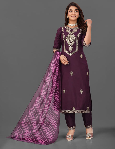 New premium Cotton Blend Fully Stiched Kurta and Pant & Dupatta Set