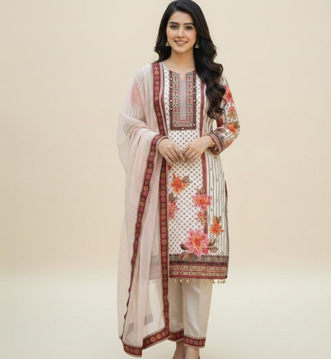 New Original Mirror Work Exquisite Muslin Pakistani Suit