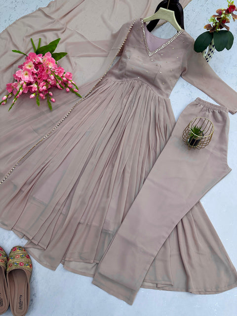 NEW Launching  Designer Party Wear Heavy Faux Georgette Dress
