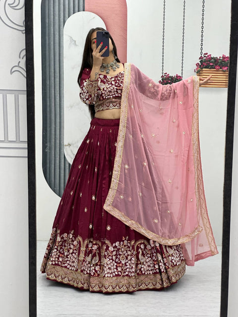 New Heavy Embroidery Thread & Sequence Work  Lehenga Choli