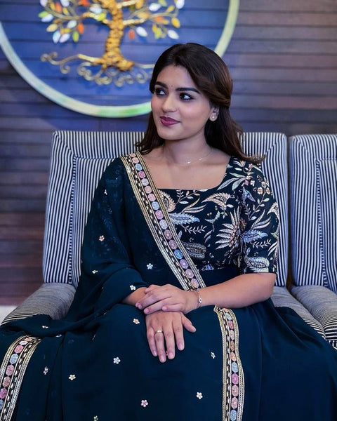 NEW  PRESENTING DESIGNER  SEQUINS EMBROIDERED ANARKALI GOWN
