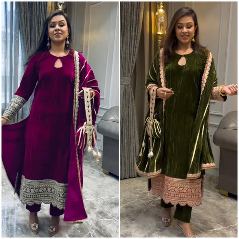 NEW DeSIGNER PARTY WEAR TOP AND  PANT WITH FANCY DUPPATA AND EMBROIDERY WORK