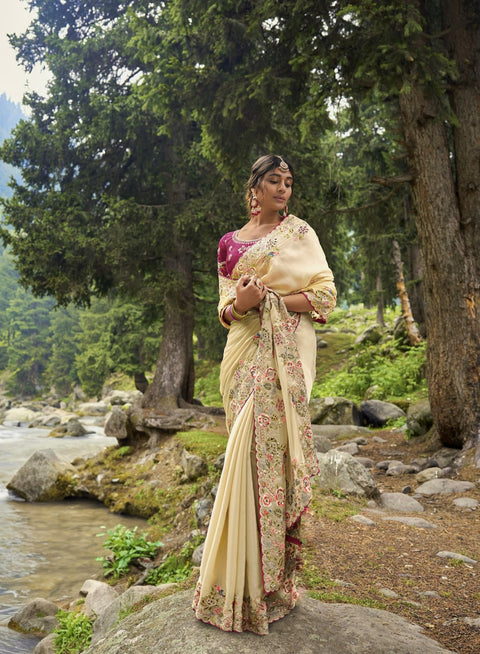 New LaunchingSoft Jimmy Chu Fabric With Multi Thread Embroidery Coding SequenceĐěsigner saree