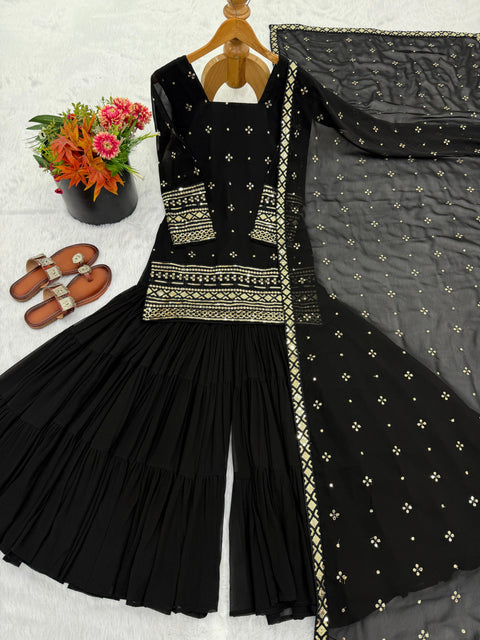 New Beautiful Pure Heavy Georgette With Embroidery Sequence Work dress