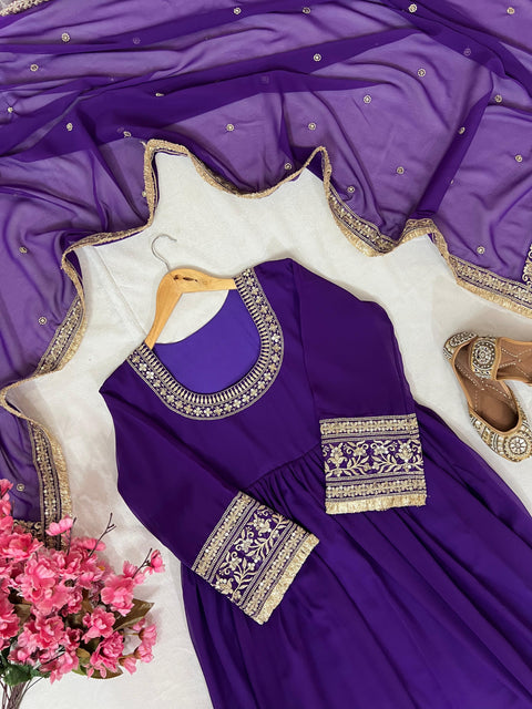 NEWLY LAUNCHED DESIGNER ANARKALI GOWN WITH ELEGANT DUPATTA
