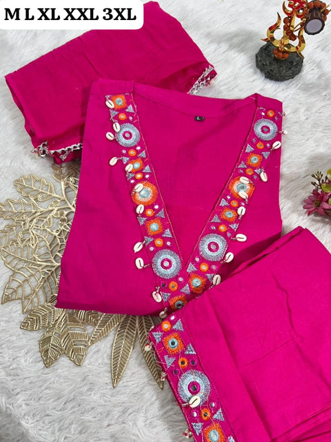 NEW Pink RANI  Colour HEAVY  3 PIECE SET