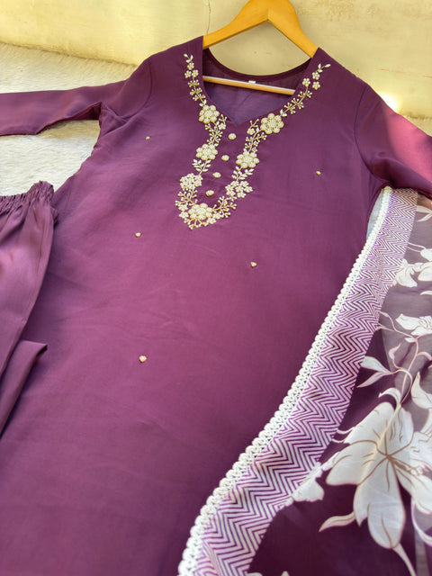 New Designers Kurti Pent Dupatta 3 pic Set