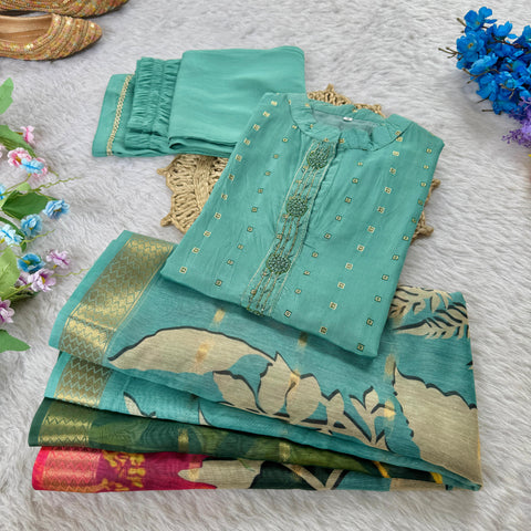 New Designers Kurti Pent Dupatta 3 pic Set