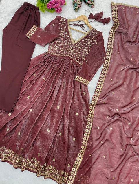 NEW EMBROIDERYED GOWN PANT & DUPATTA