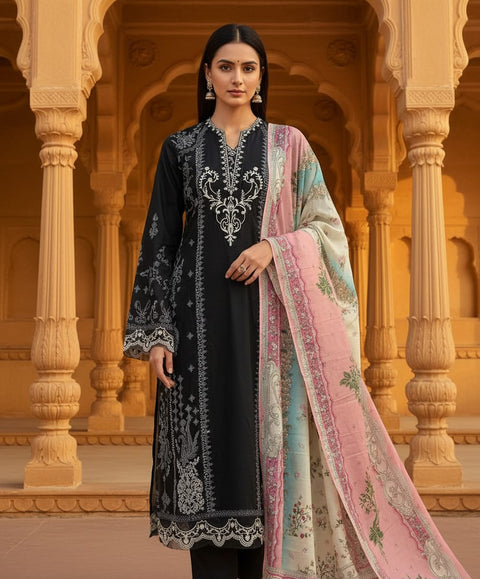New Premium Heavy Cotton Print With Embroidery Sequence Work Pakistani Prints suits
