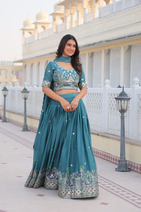 New Launching Heavy  Embroidery Sequence & Thred Work Lehenga Choli