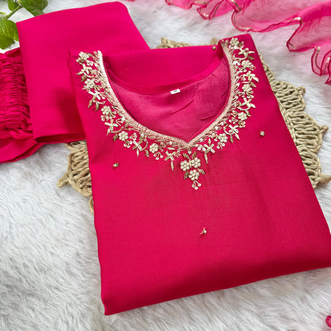 New Super Trending Embroidery cording work ready to wear saree with full koti