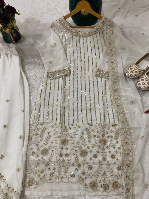 New premium Heavy Embroidery with Thread & Sequence Work  Plazza pair
