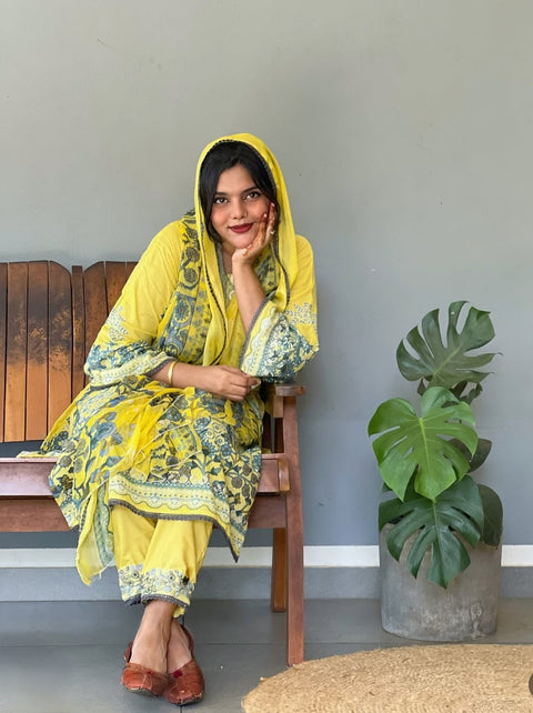 New Premium pure cotton with heavy patch work Pakistani Concept Dress