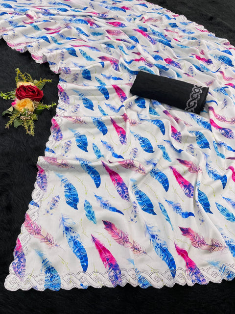 New classy look with this spectacular Satin silk saree.