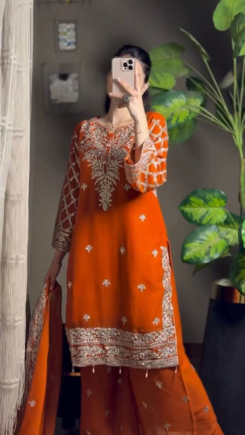 New Premium Elegant Ethnic WearCrafted in Classy Tones with Premium Fabric Designer Palzoo Set