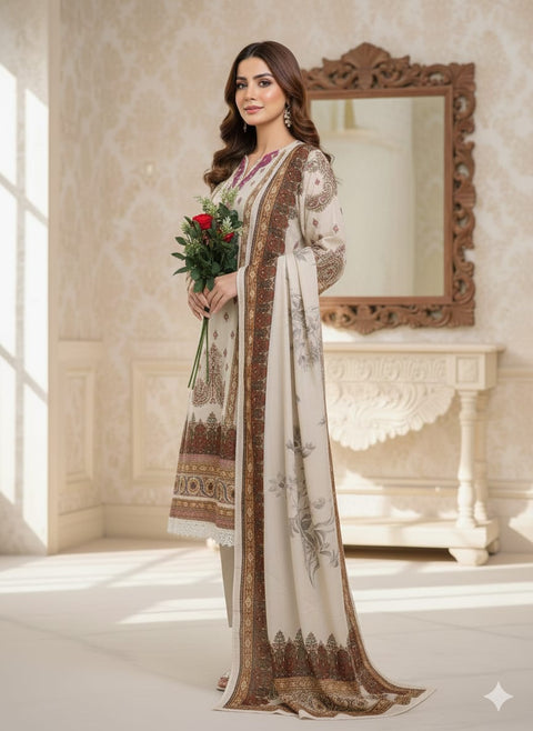 New Launching Exclusively  Festive & Party Wear Heavy Muslim Cotton With Heavy Digital Print With Mirror Handwork Top-Bottom And Dupatta Set