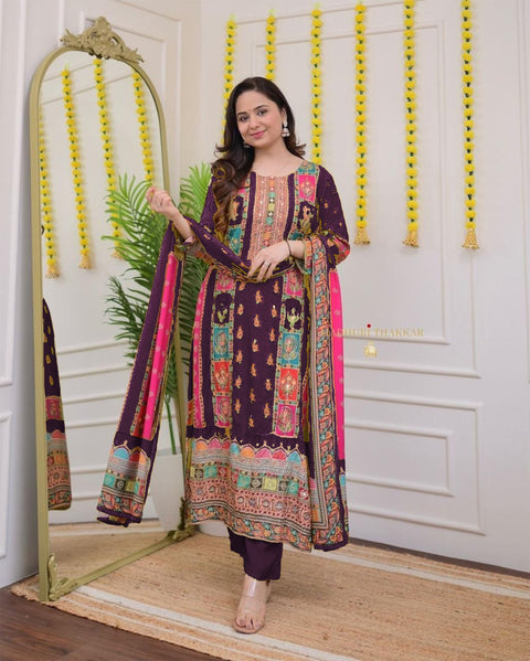 NEW LAUNCHING digital printssequin embroidery and lace detailings Pakistani Suit