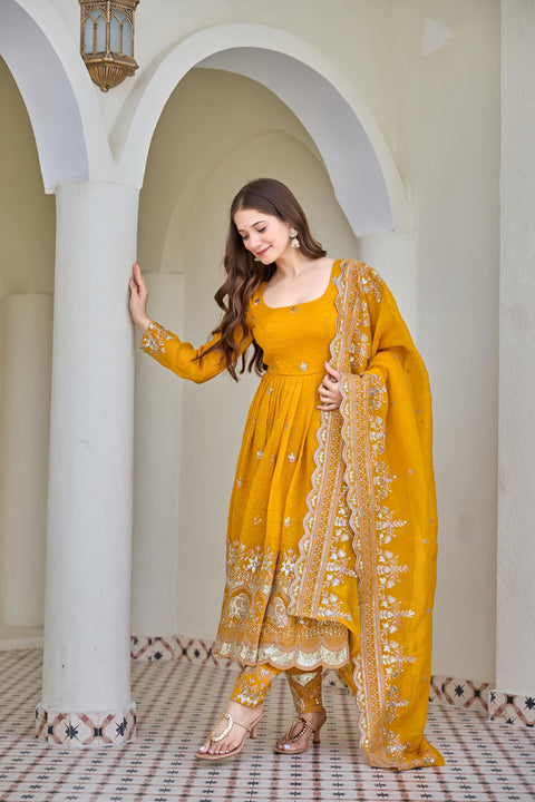 New Launching NewHavy Crunchy SilkSoft Micro InnerAnarkali Dress