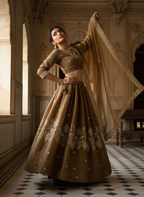 NEW DESIGNER WEDDING WEAR SEMI BRIDAL LEHENGA CHOLI