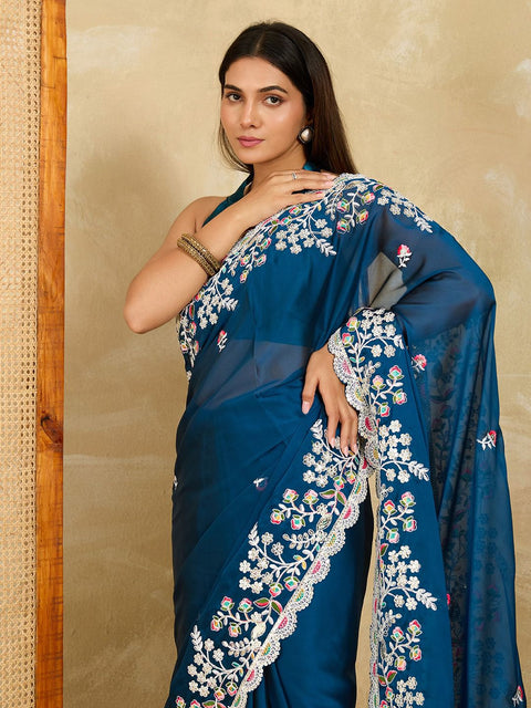 New Beautiful Maharani   Party Wear Soft Rangoli  Silk Saree