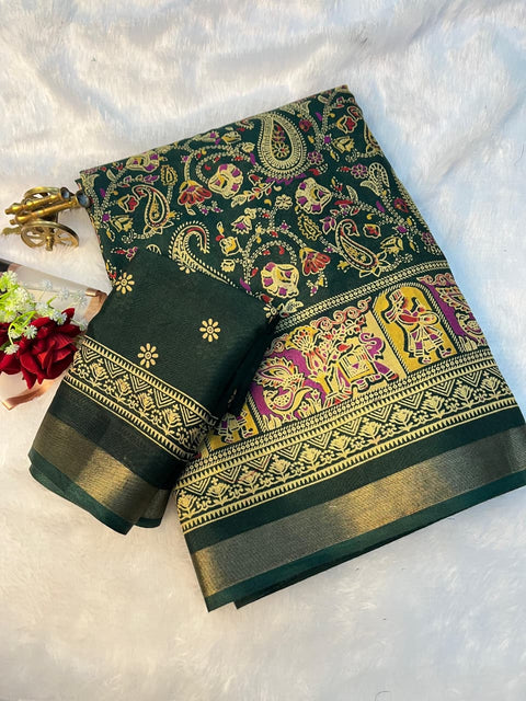 New PREMIUM SOFT COTTON MATRIALS SIDE SAME BODER JEQURD VIEWING PATTA JARI saree
