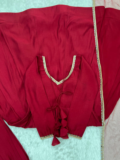 New PURE ROMANSILK CHANDERI FABRIC FULLY FLARE ANARKALI,WITH DUPPTA SET
