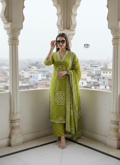 NEW ARRIVAL EXCLUSIVE FASTIVAL COTTON KURTI SET