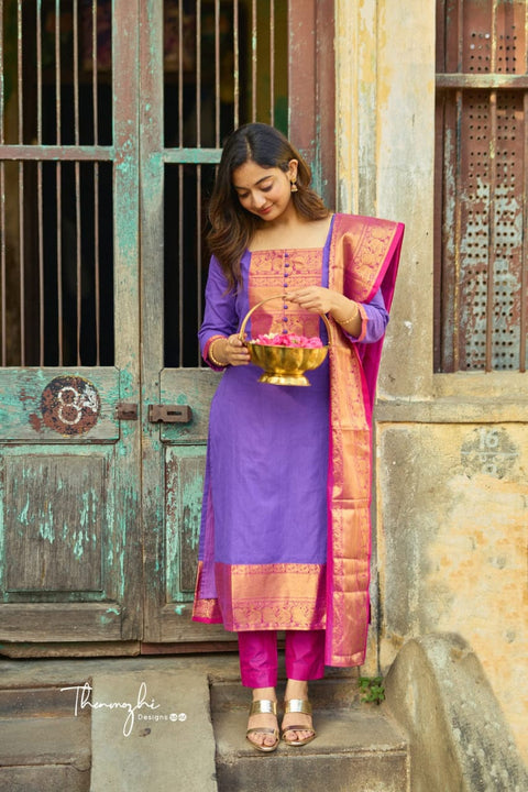 NEW ARIVELLS  SPECIAL CHANDAN SUIT SET