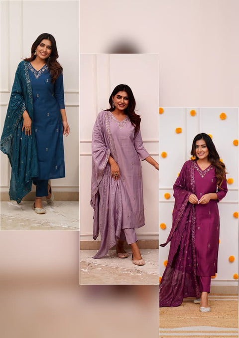 New Arrival Exclusive Fastival Collection Viscose Chanderi Gorgeous Dupatta With Embroidery work kurti