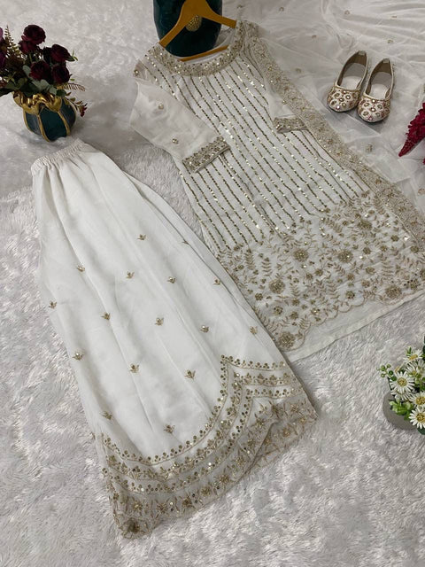New premium Heavy Embroidery with Thread & Sequence Work  Plazza pair