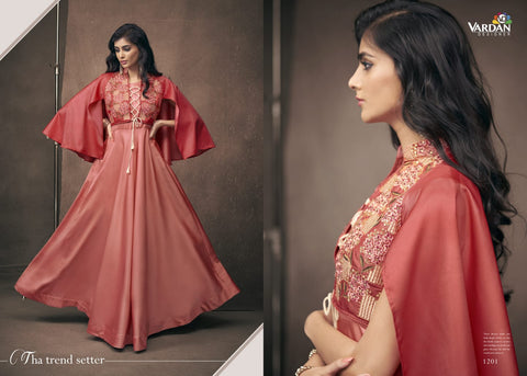 New Triva Silk With Heavy Embroidery Inner Stiched Dress