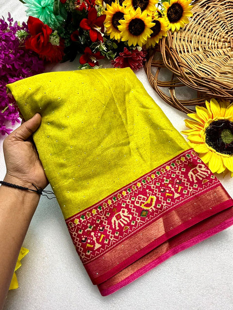 New Premium leriya with patola nd bandhani Original ekkat saree