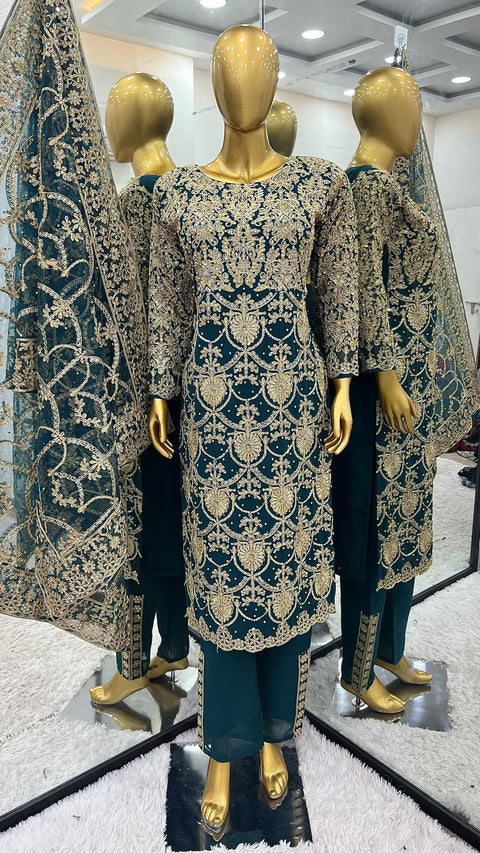 New Designer Party Wear Look Top-Plazzo and Dupatta