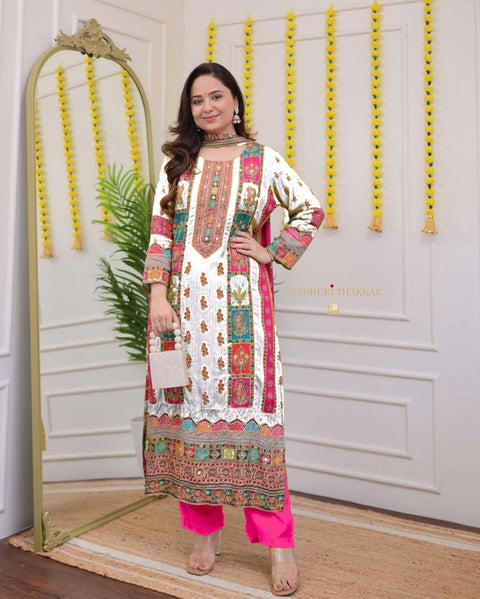 NEW LAUNCHING digital printssequin embroidery and lace detailings Pakistani Suit