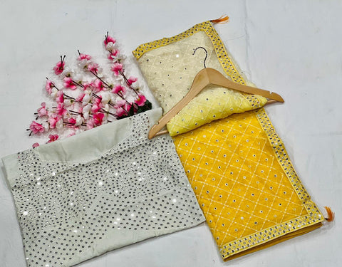 New Premium Beautiful Embroidery Work Saree